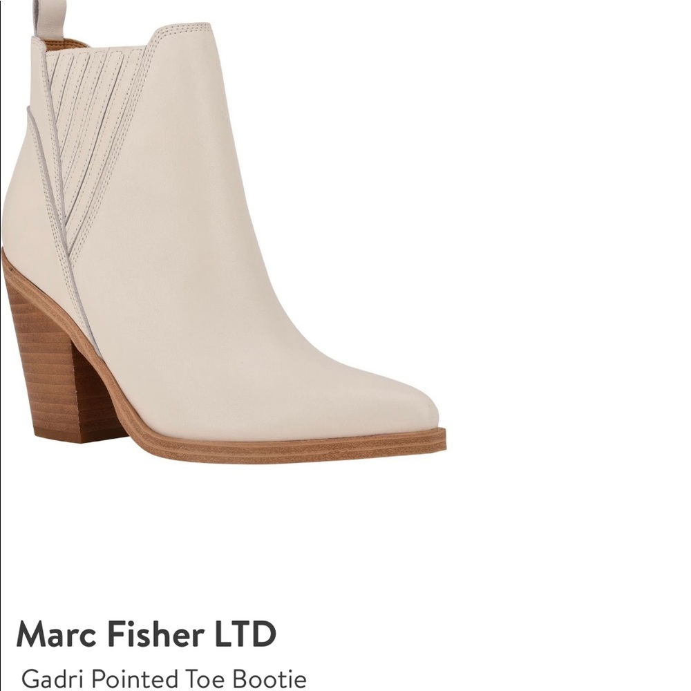 Marc Fisher LTD Gadri Pointed Toe Bootie Chic Cream Leather 7.5